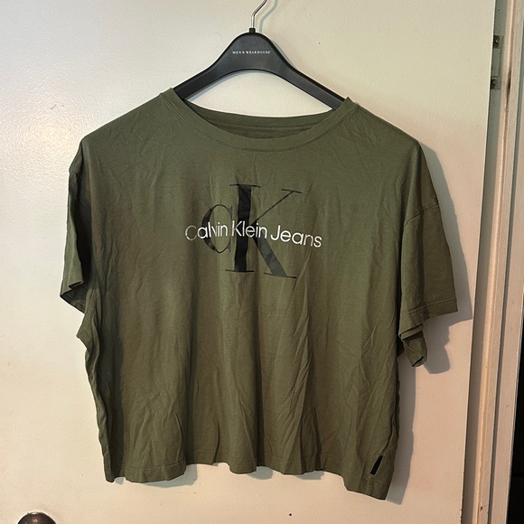 Calvin Klein Khaki Logo Tee - Picture 1 of 3